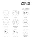 Covid-19 Symptoms Minimal Style Cartoon Character Set Royalty Free Stock Photo