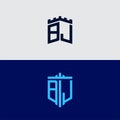 Logo design Set, nitial letters of the BJ logo icon