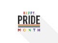LGBT pride month on white background.Vector template for poster, social network, banner, cards. word PRIDE for poster. LGBTQ love