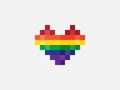 LGBT pride pixel art vector on white background.Vector template for poster, social network, banner, cards. word PRIDE for pos