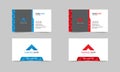 Minimalist and Clean Business Card Design Blue and Red Color Plat and Vector Illustration