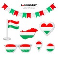 Hungary symbol set Royalty Free Stock Photo