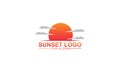 Simple creative sunset Travel Logo design Template icon