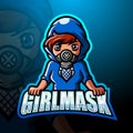 Girl mask mascot esport logo design