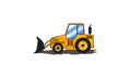 2D Yellow building wheel frontal loader Royalty Free Stock Photo