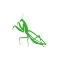 Mantis silhouette. insect logo Royalty Free Stock Photo