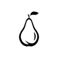 Pear icon. vegetarian nutrition logo