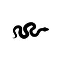 Snake silhouette illustration. Black serpent isolated on a white background. tattoo design. Royalty Free Stock Photo