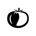 Tomato vegetable icon - vector outline and silhouette Royalty Free Stock Photo