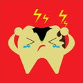 Illustration vector graphic of toothache attack. Royalty Free Stock Photo