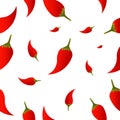 Red chili or chilli pattern - vector