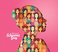 International Women`s Day Vector Illustration Royalty Free Stock Photo