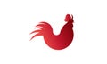 Abstract red rooster isolated on white background Royalty Free Stock Photo