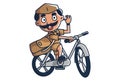 Vector Cartoon Illustration Of Postman