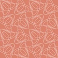 Abstract background with geometric tulips. Seamless regular vector texture.