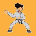 Illustration vector graphic of karate. martial art poster.