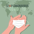 Stop coronavirus pandemia. Novel Sars Cov2. Prevent infection spread.