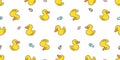 Duck seamless pattern vector rubber duck bird farm fish shell clam cartoon scarf isolated repeat wallpaper tile background illustr Royalty Free Stock Photo