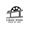 Film logo template. movie film cinema vector design illustration. film strip cinema abstract logo design template Royalty Free Stock Photo