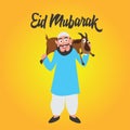 Eid Mubarak Carton Vector Royalty Free Stock Photo