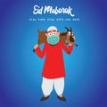 Eid Mubarak Carton Vector Royalty Free Stock Photo