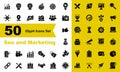 50 Vector seo and marketing glyph icons set Royalty Free Stock Photo
