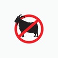 No angora goat - goat, sheep, lamb logo emblem or button icon silhouette - mammal, animal vector icon