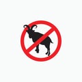 No billy goat silhouette - goat, sheep, lamb logo emblem or button icon silhouette - mammal, animal vector icon Royalty Free Stock Photo