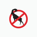 No big horn billy goat - goat, sheep, lamb logo emblem or button icon silhouette - mammal, animal vector icon Royalty Free Stock Photo