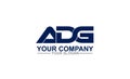 Strong initial ADG Logo template Royalty Free Stock Photo