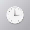 Realistic Simple Round Gray Silver Wall Office Clock