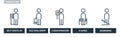 Set of 5 Airport icons. Royalty Free Stock Photo