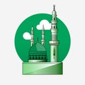 Icon/ Symbol of the Mosque of the Prophet in Medina, KSA Al Masjid Al Nabawi. Royalty Free Stock Photo