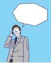 Businessman making a phone call, vector illustration Royalty Free Stock Photo