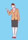 Business woman Guidance with speech balloon,Vector illustration