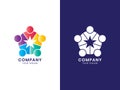 Modern Community Pentagon logo. For personal or business. Colorful gradient concept.