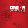 Stay Home. Stop Coronavirus Design with Covid-19 Virus and Cell on Red Background. Royalty Free Stock Photo