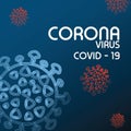 Stop coronavirus spread world wild on world map blue background, coronavirus infographic