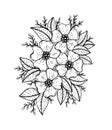 Doodle floral pattern in black and white. Page for coloring book: very interesting and relaxing job for children and adults