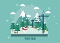 Happy Winter Ball design vector. Illustration card background with winter season concept Royalty Free Stock Photo