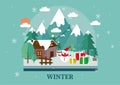 Happy Winter Ball design vector. Illustration card background with winter season concept Royalty Free Stock Photo