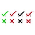 Tick icons symbol set checkmarks vector image Royalty Free Stock Photo