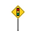 Traffic signal symbol sign. stop ahead signs traffic light ahead warning