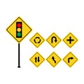 Traffic Signs and road sign Vector Set Royalty Free Stock Photo