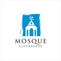 Islamic Mosque Logo Vector Icon Stock Vector. Arabic Muslim Logo Design Template. Masjid Logo Icon Religion Spiritual