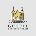 Gospel Baptist Church Logo Icon Design. Living Gospel Church Logo Design Vintage Hipter Retro Template. Religion Logo Design Vecto