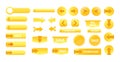 Web Button icon set in yellow color. Royalty Free Stock Photo