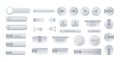 Web Button icon set in white color. Royalty Free Stock Photo