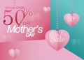 Mother`s Day Special Offer. 50 percent Off Sale banner design