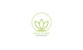 Yoga studio Logo template with lotus Silhouette Royalty Free Stock Photo